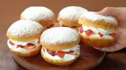 Strawberry Cream Donut Recipe – No Oven Donut Recipe 