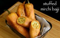Stuffed mirchi bajji recipe – stuffed menasinakai bajji – milagai bajji recipe