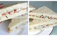 No Cook Cream Cheese Sandwich – Easy Breakfast – Tiffin – Snack – Bread Recipes