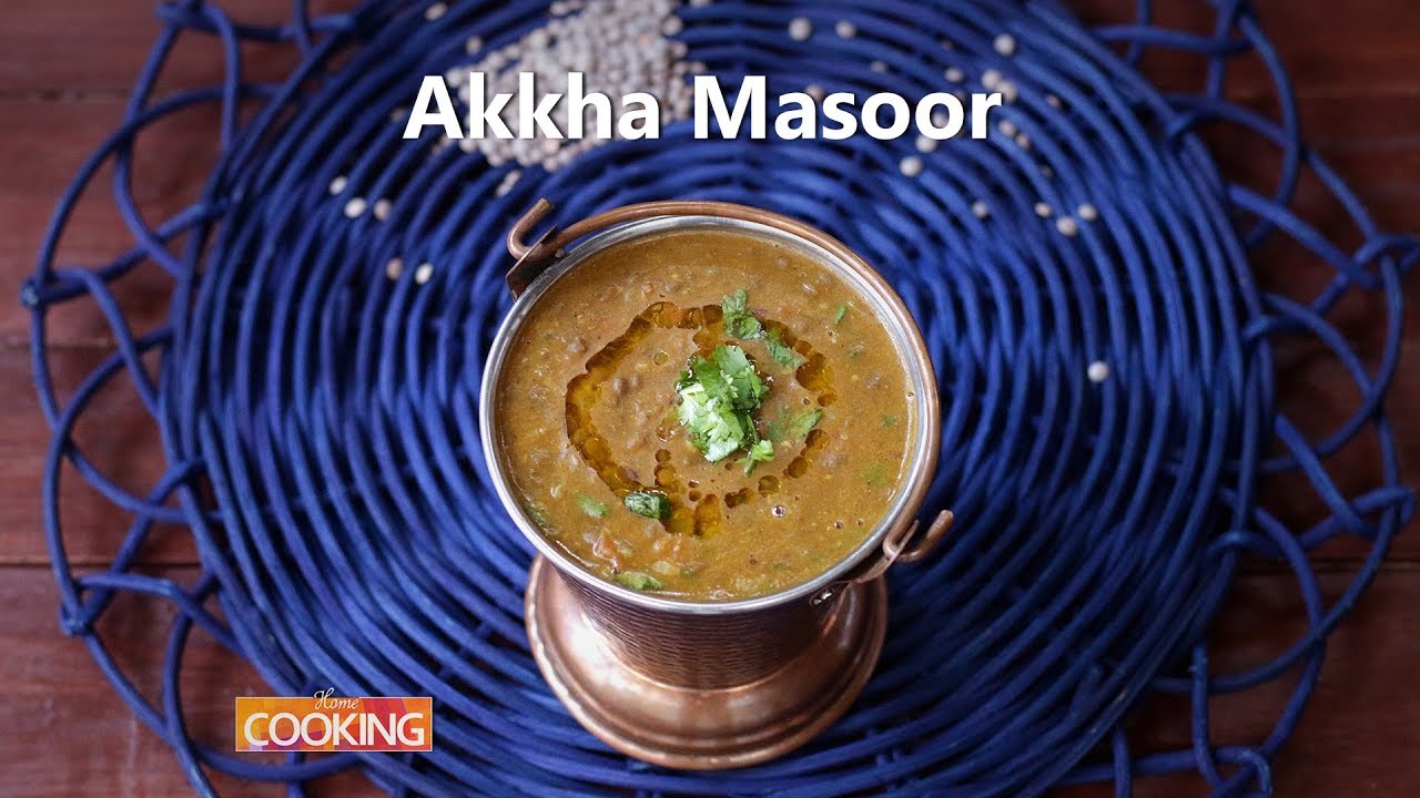 Akkha Masoor Recipe - Kolhapuri Akkha Masoor Dal Masala - Cookeryshow.com