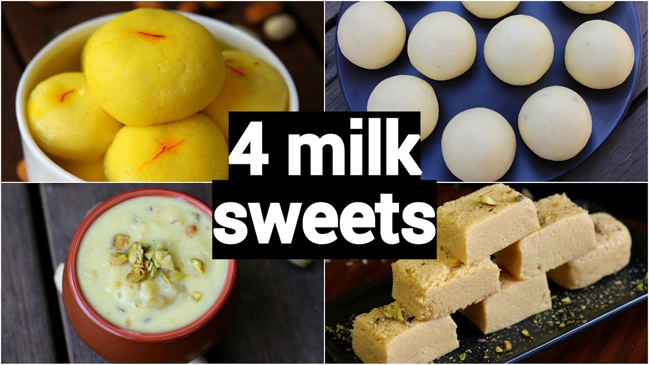 4 easy milk sweet recipes - easy milk dessert recipes - instant milk dessert recipes ...