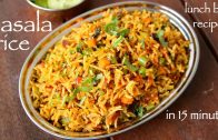 masala rice recipe – lunch box recipe – vegetable spiced rice – spiced rice with leftover rice