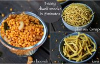 3 easy diwali snacks recipe – boondi recipe – omapodi or plain sev | kara sev